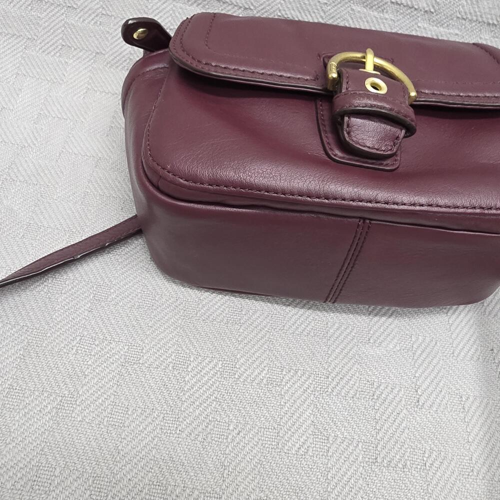 Coach Campbell Leather Camera Crossbody Bag Womens Small Burgundy Leather - Picture 7 of 16